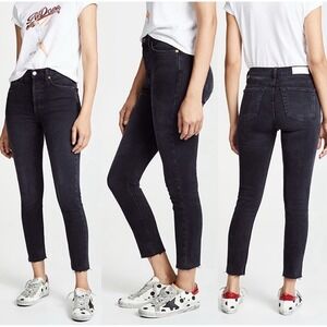 New Redone‎ Black High Rise Ankle Crop Sz 27